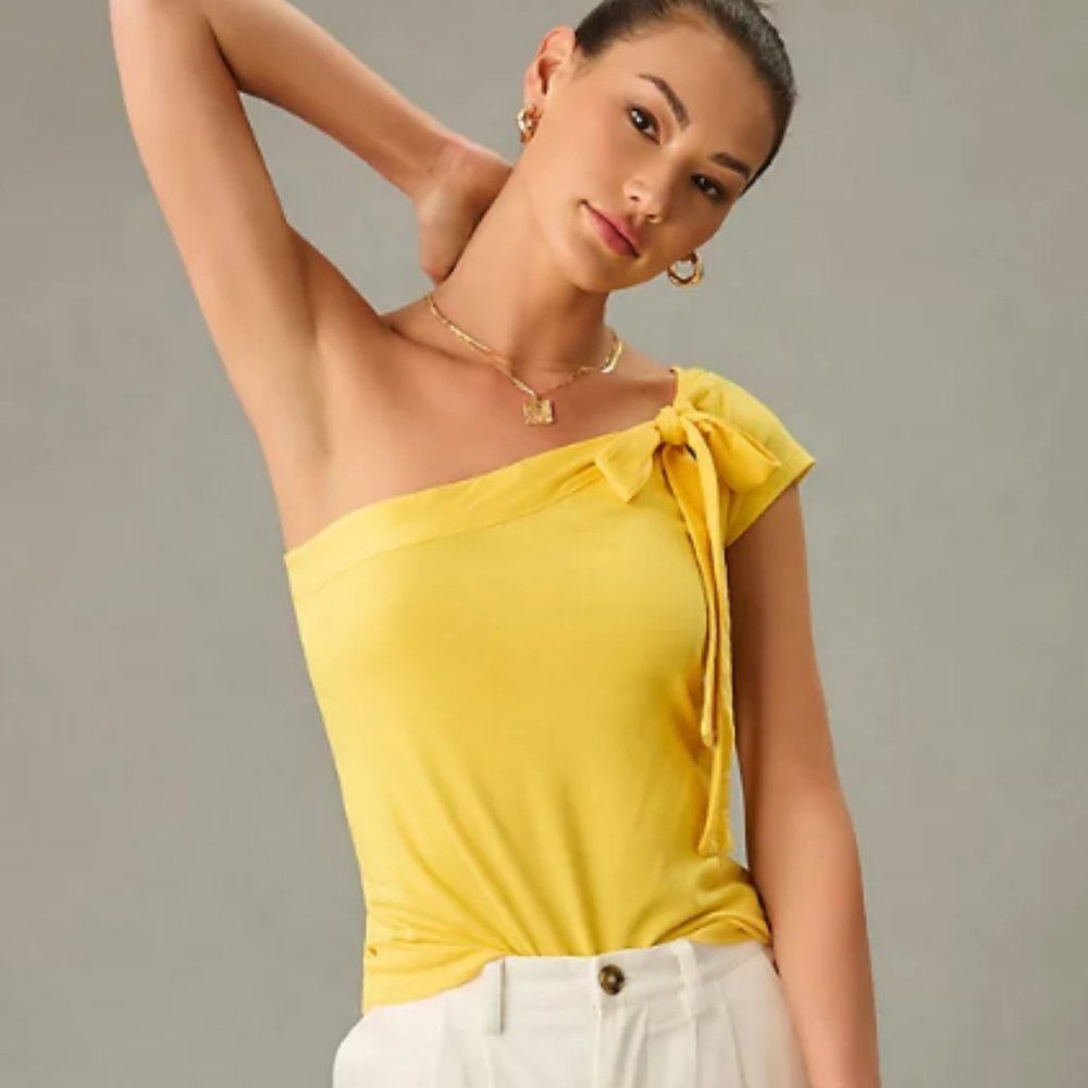 NWT Maeve One-Shoulder Bow Top